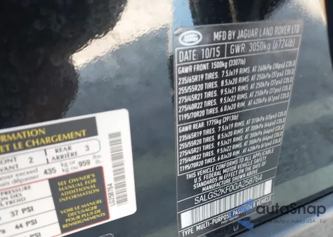 2016 Land Rover Range Rover 3.0L V6 Turbocharged Diesel Hse Td6 z USA, uszkodzony, nr VIN SALGS2KF0GA258764